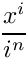 \[
    \frac{x^i}{i^n}
\]