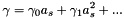\[ \gamma = \gamma_0 a_s + \gamma_1 a_s^2 + ... \]