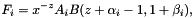 \[ F_i = x^{-z} A_i B(z+\alpha_i-1,1+\beta_i), \]